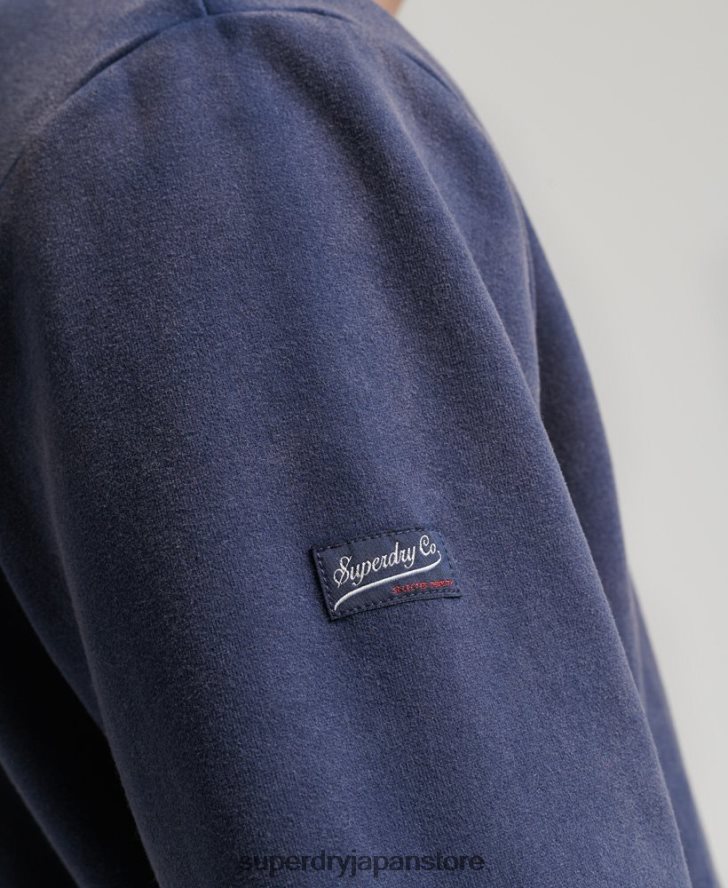 ヴィンテージ カレッジ クルー スウェットシャツ 男性 Superdry 衣類 海軍 2J62PZ5039