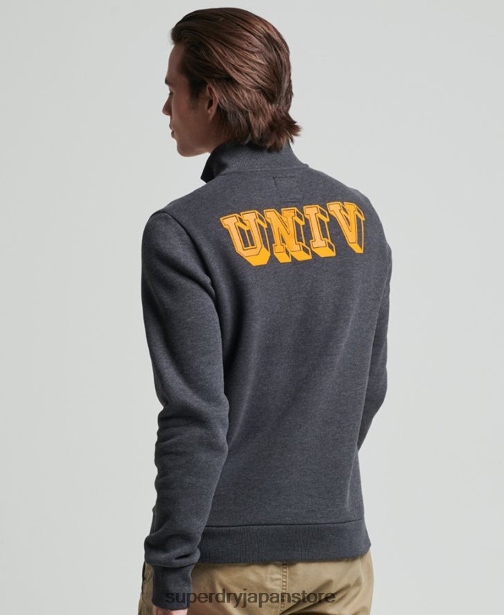 ヴィンテージ アスレチック ヘンリー スウェットシャツ 男性 Superdry 衣類 濃い灰色 2J62PZ5040