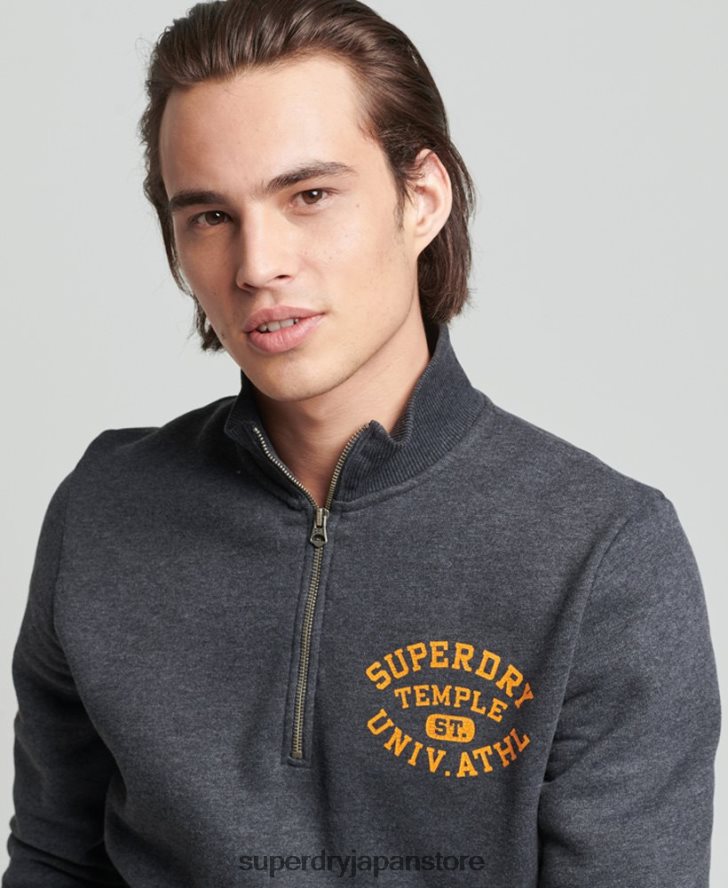 ヴィンテージ アスレチック ヘンリー スウェットシャツ 男性 Superdry 衣類 濃い灰色 2J62PZ5040