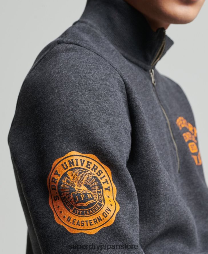 ヴィンテージ アスレチック ヘンリー スウェットシャツ 男性 Superdry 衣類 濃い灰色 2J62PZ5040