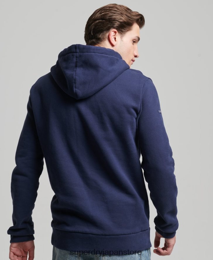 ヴィンテージロゴ ヘリテージパーカー 男性 Superdry 衣類 海軍 2J62PZ5045