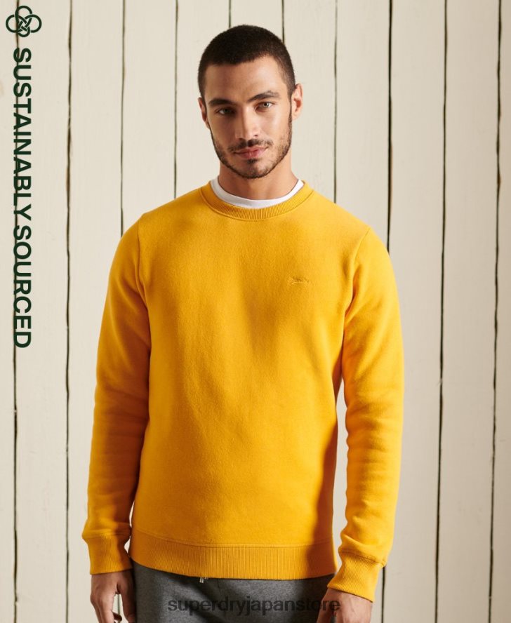 オーガニックコットン ヴィンテージロゴ クルースウェットシャツ 男性 Superdry 衣類 黄色 2J62PZ5046