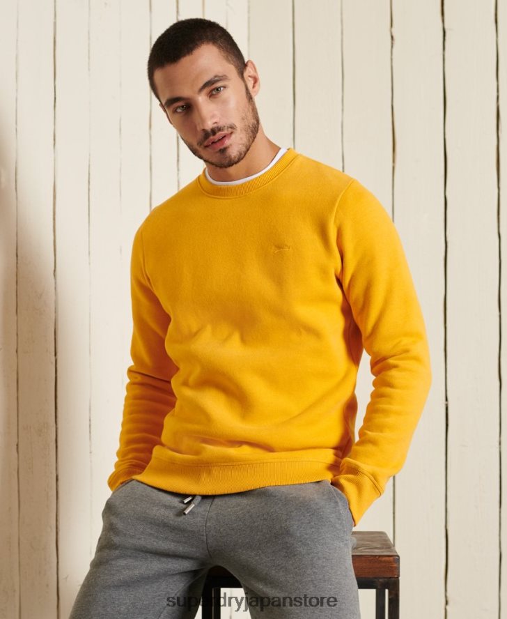オーガニックコットン ヴィンテージロゴ クルースウェットシャツ 男性 Superdry 衣類 黄色 2J62PZ5046