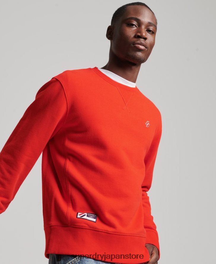 コード オーガニックコットン エッセンシャル クルー スウェットシャツ 男性 Superdry 衣類 赤 2J62PZ5049
