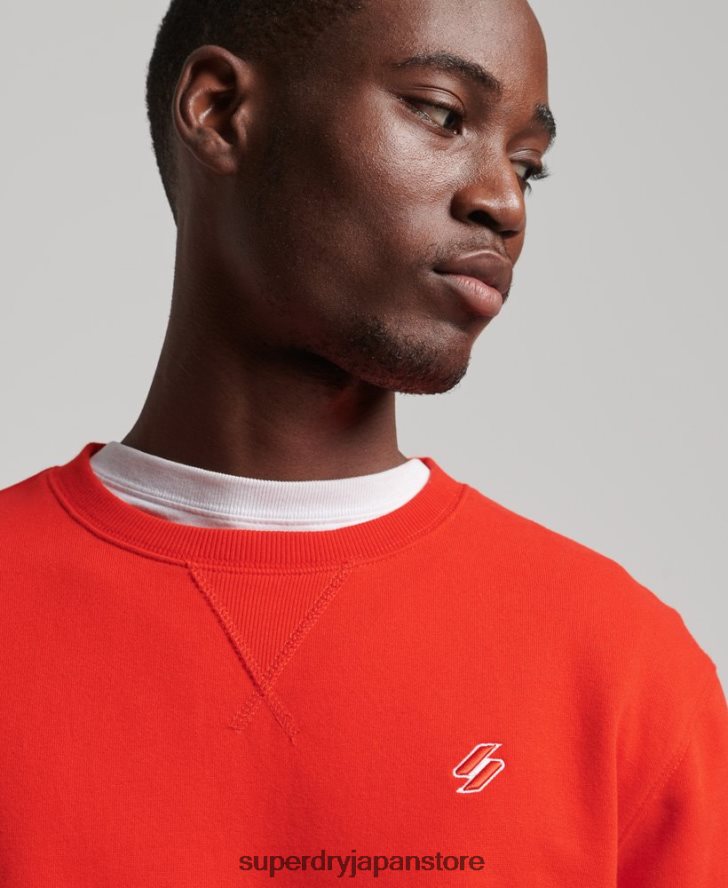 コード オーガニックコットン エッセンシャル クルー スウェットシャツ 男性 Superdry 衣類 赤 2J62PZ5049