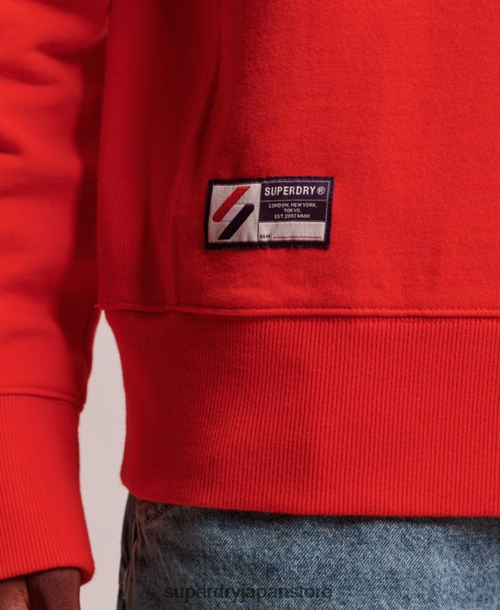 コード オーガニックコットン エッセンシャル クルー スウェットシャツ 男性 Superdry 衣類 赤 2J62PZ5049