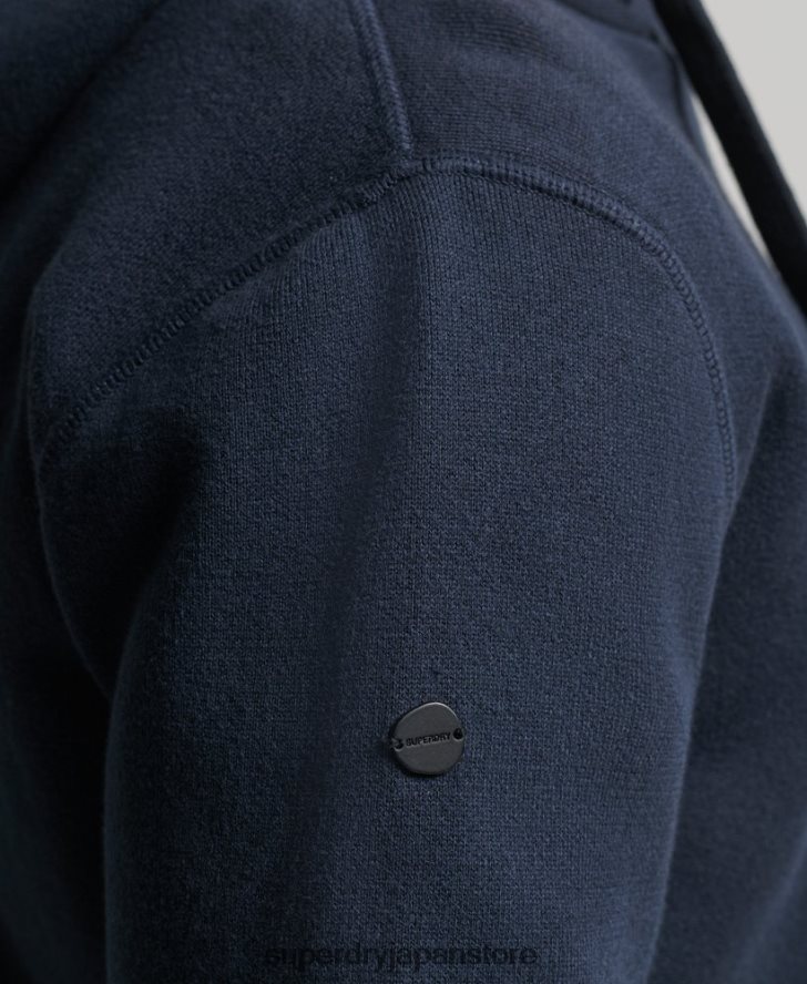 オーガニックコットンのエッセンシャルパーカー 男性 Superdry 衣類 海軍 2J62PZ5050