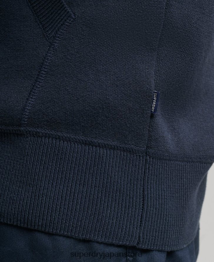 オーガニックコットンのエッセンシャルパーカー 男性 Superdry 衣類 海軍 2J62PZ5050