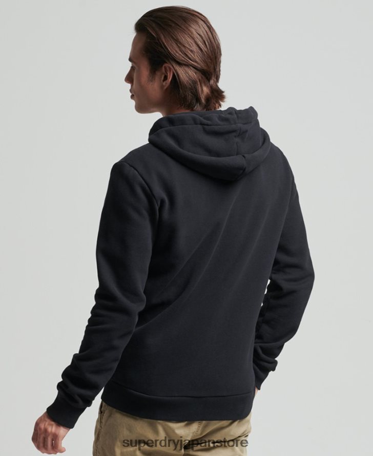 ヴィンテージコアロゴクラシックジップパーカー 男性 Superdry 衣類 黒 2J62PZ5053