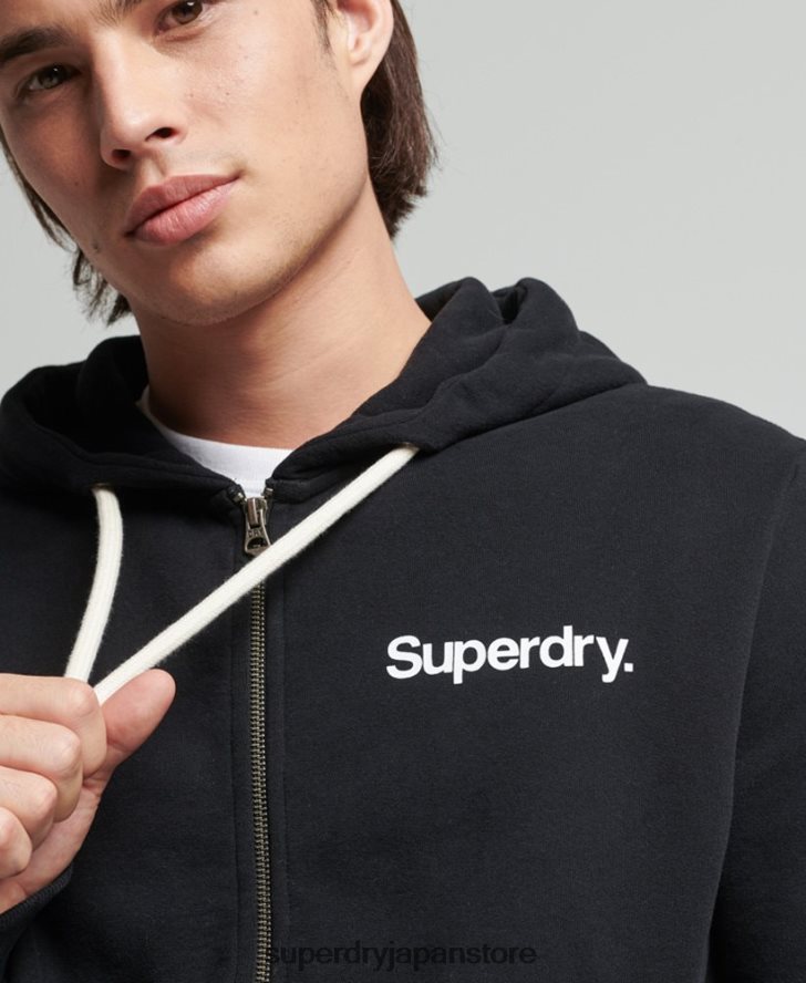 ヴィンテージコアロゴクラシックジップパーカー 男性 Superdry 衣類 黒 2J62PZ5053