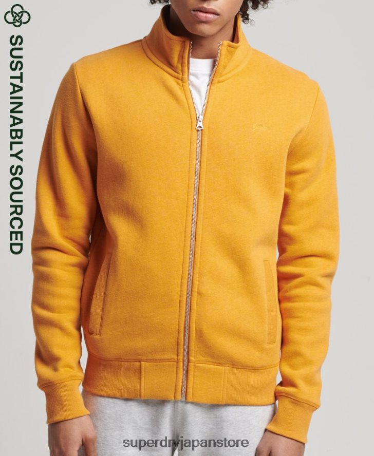 オーガニックコットン ヴィンテージロゴ ジップトラックトップ 男性 Superdry 衣類 黄色 2J62PZ5054