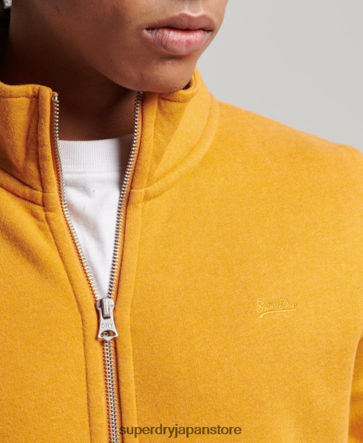 オーガニックコットン ヴィンテージロゴ ジップトラックトップ 男性 Superdry 衣類 黄色 2J62PZ5054