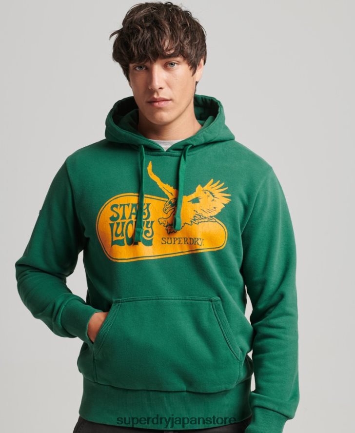 サイケロックパーカー 男性 Superdry 衣類 緑 2J62PZ5056