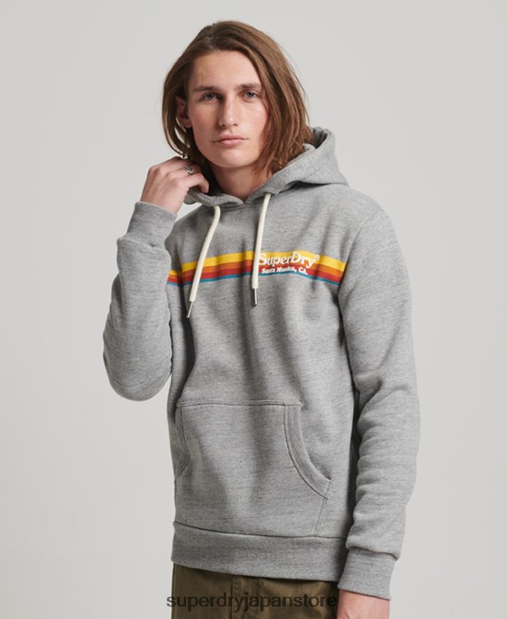 ヴィンテージ会場パーカー 男性 Superdry 衣類 グレー 2J62PZ505
