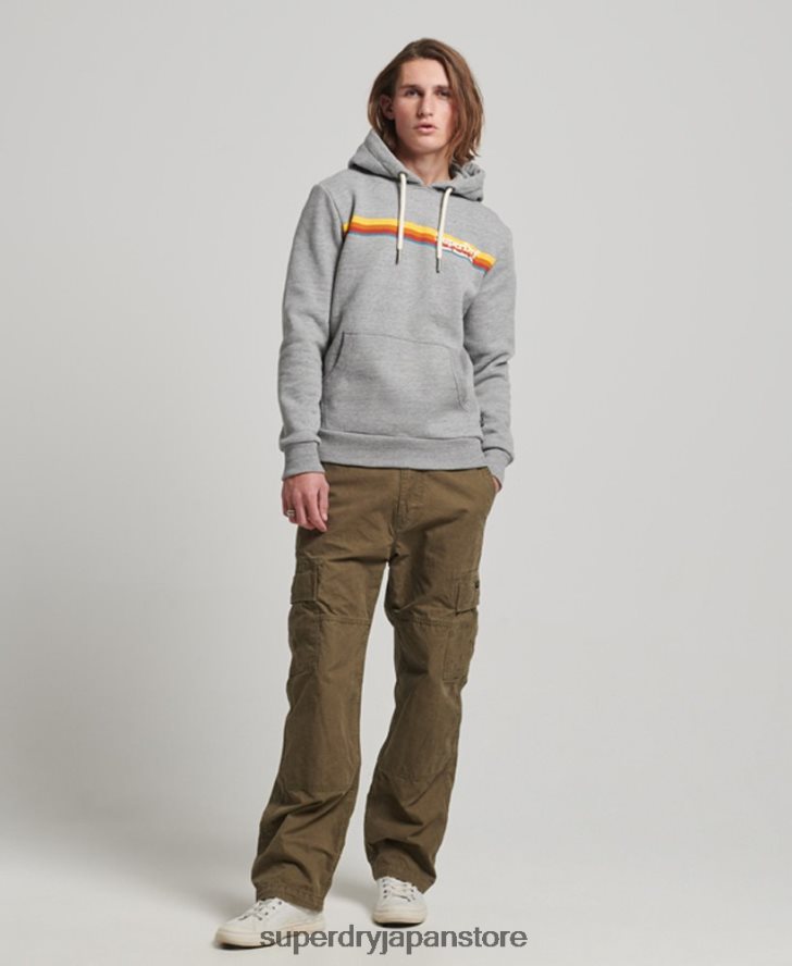 ヴィンテージ会場パーカー 男性 Superdry 衣類 グレー 2J62PZ505