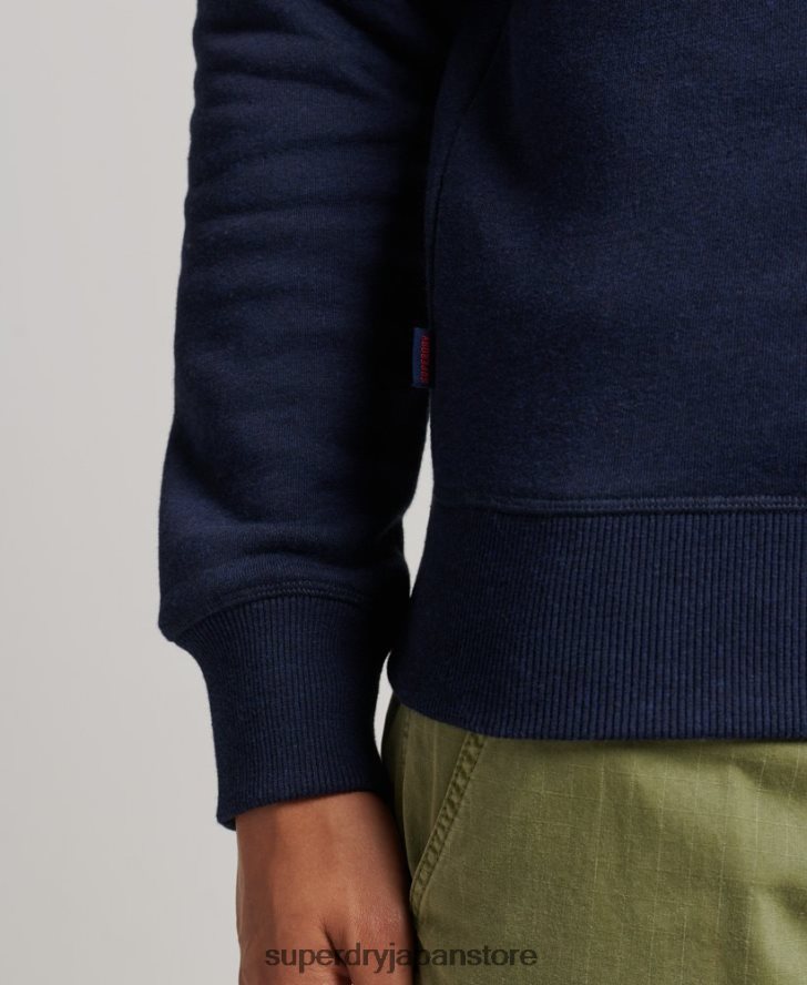 オーガニックコットン エッセンシャル ロゴ ハーフジップ スウェットシャツ 男性 Superdry 衣類 海軍 2J62PZ5062
