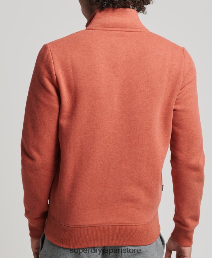 オーガニックコットン ヴィンテージロゴ ジップトラックトップ 男性 Superdry 衣類 茶色 2J62PZ5066