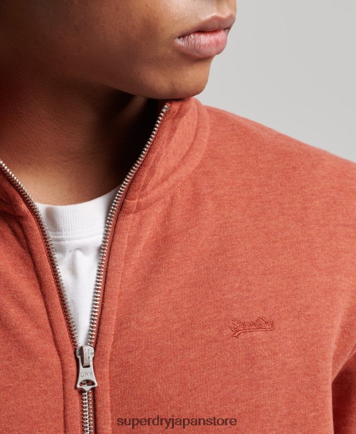 オーガニックコットン ヴィンテージロゴ ジップトラックトップ 男性 Superdry 衣類 茶色 2J62PZ5066