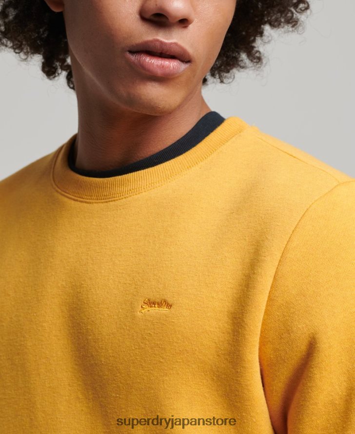 オーガニックコットン ヴィンテージロゴ クルースウェットシャツ 男性 Superdry 衣類 黄色 2J62PZ5068