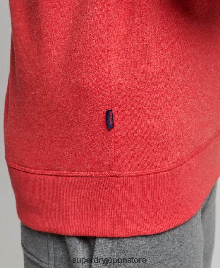 オーガニックコットン ヴィンテージ ロゴ ジップ ヘンリー スウェットシャツ 男性 Superdry 衣類 赤 2J62PZ5071