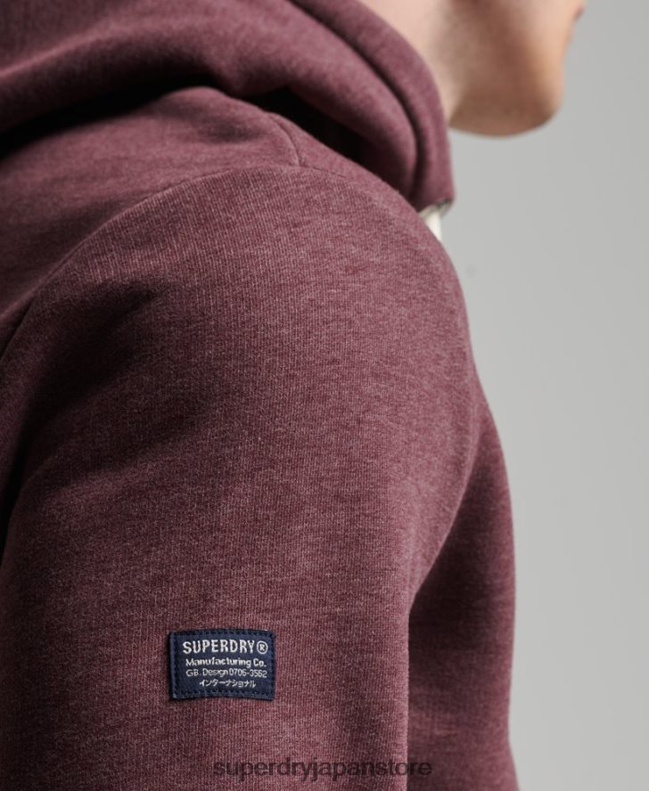 法人ロゴマールパーカー 男性 Superdry 衣類 赤 2J62PZ5072