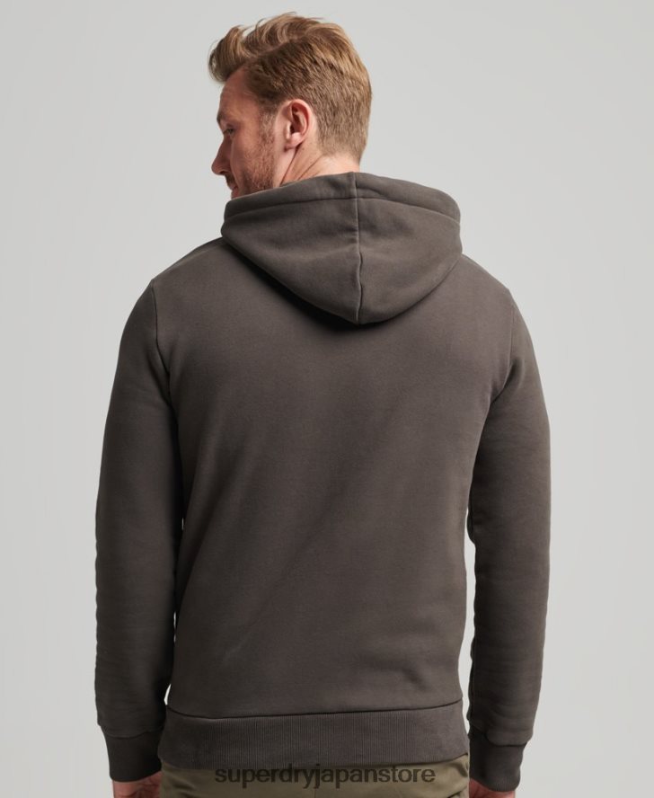 ヴィンテージ ライトニング ロゴ パーカー 男性 Superdry 衣類 濃い灰色 2J62PZ5073