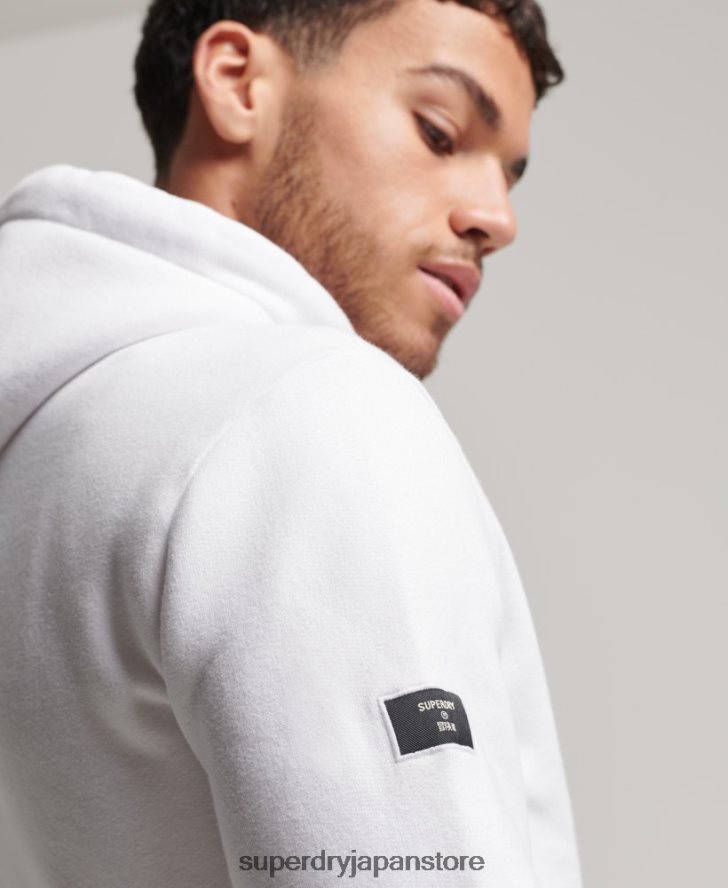 オーガニックコットンコアロゴグラフィックパーカー 男性 Superdry 衣類 白 2J62PZ5075