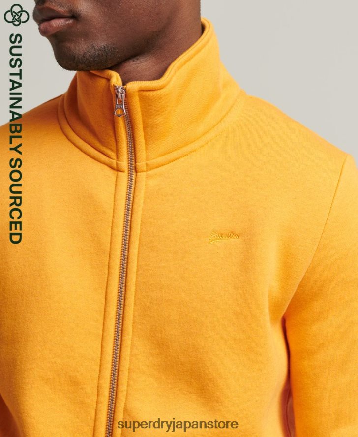 オーガニックコットン ヴィンテージロゴ ジップトラックトップ 男性 Superdry 衣類 黄色 2J62PZ5077