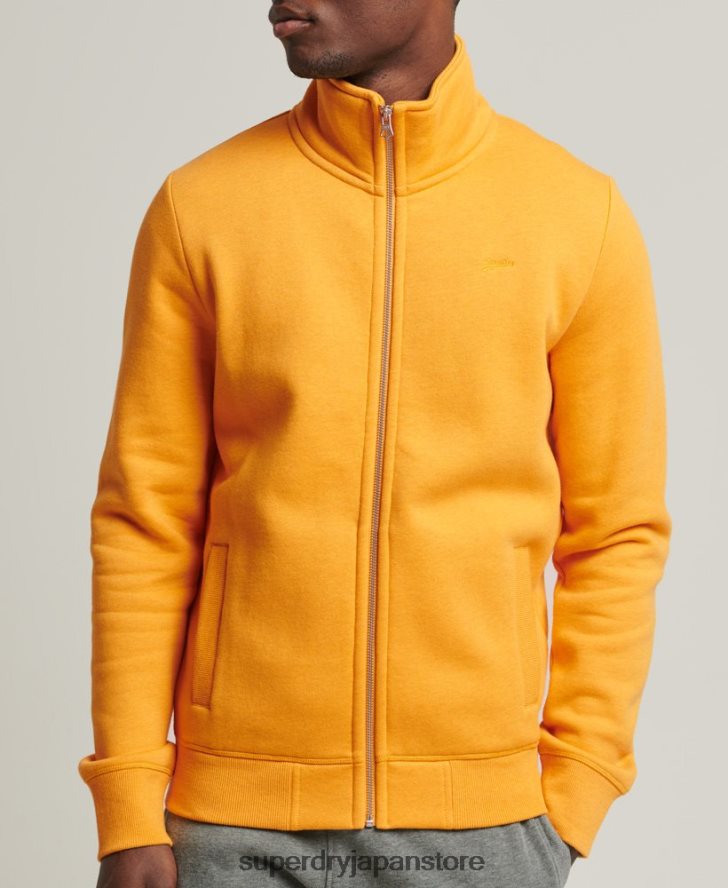 オーガニックコットン ヴィンテージロゴ ジップトラックトップ 男性 Superdry 衣類 黄色 2J62PZ5077