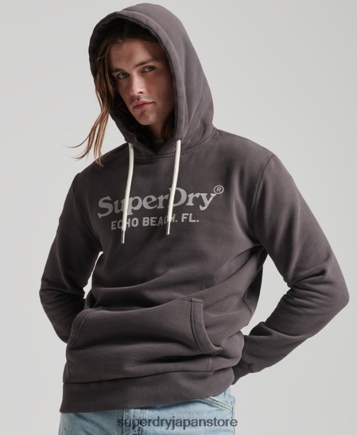 ヴィンテージ会場クラシックパーカー 男性 Superdry 衣類 濃い灰色 2J62PZ508