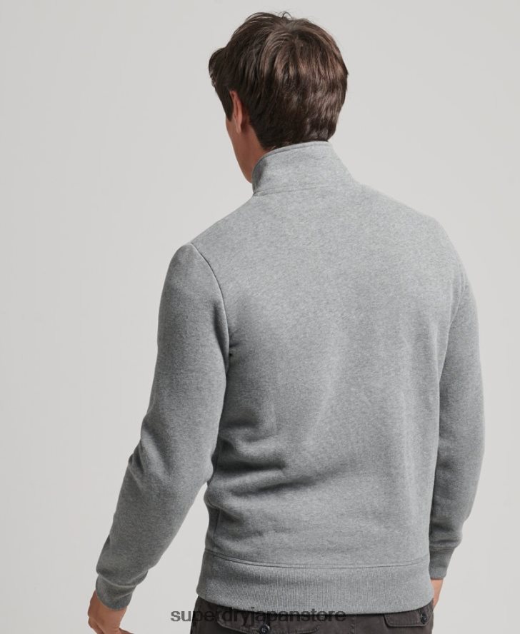 オーガニックコットン エッセンシャル ロゴ ハーフジップ スウェットシャツ 男性 Superdry 衣類 グレー 2J62PZ5080