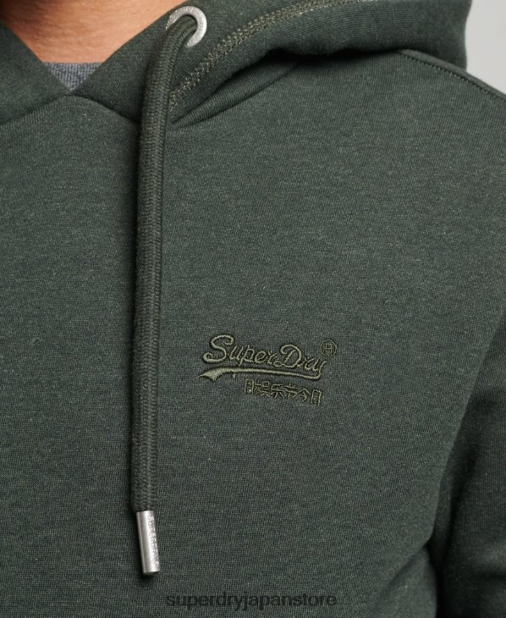 オーガニックコットン エッセンシャル ロゴ パーカー 男性 Superdry 衣類 緑 2J62PZ5081