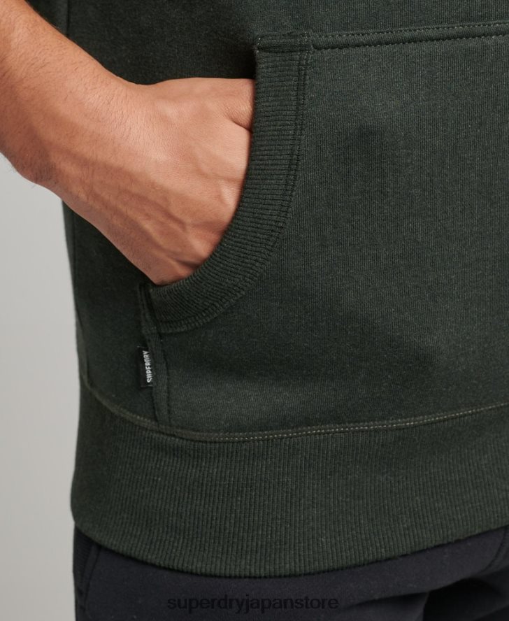オーガニックコットン エッセンシャル ロゴ パーカー 男性 Superdry 衣類 緑 2J62PZ5081