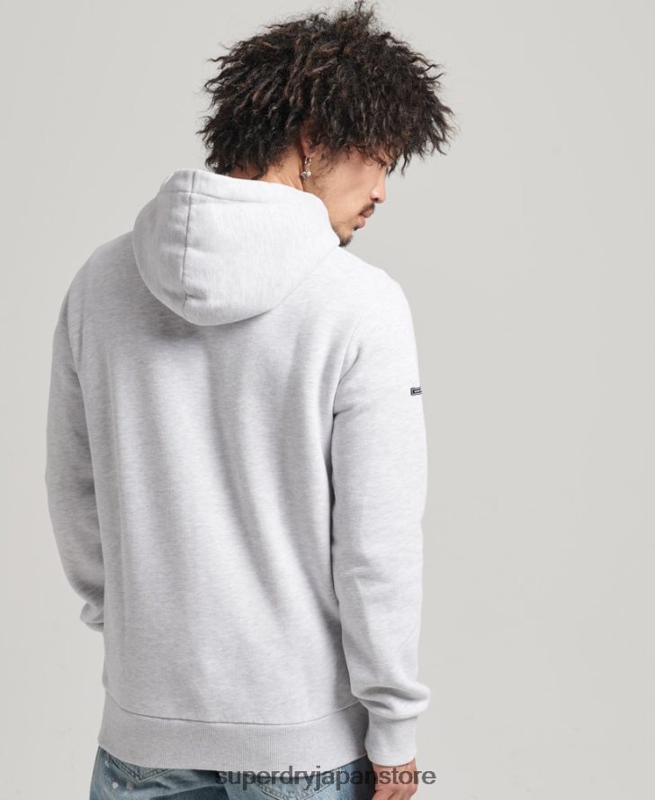 ヴィンテージロゴ ヘリテージパーカー 男性 Superdry 衣類 ライトグレー 2J62PZ5082