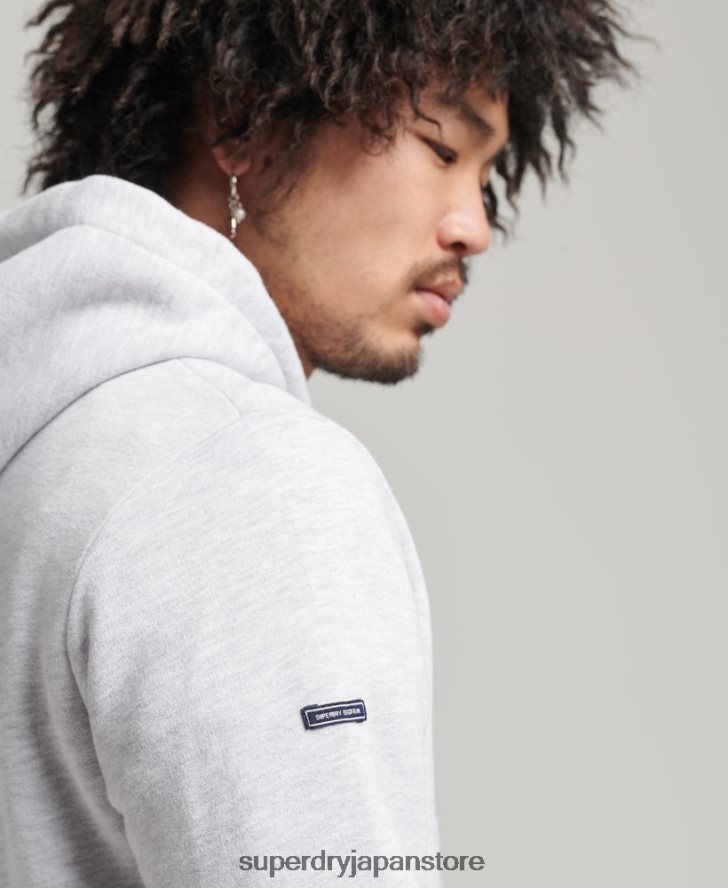 ヴィンテージロゴ ヘリテージパーカー 男性 Superdry 衣類 ライトグレー 2J62PZ5082