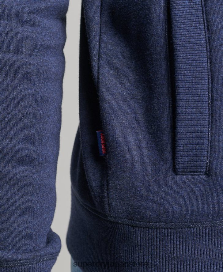 オーガニックコットン ヴィンテージロゴ ジップトラックトップ 男性 Superdry 衣類 海軍 2J62PZ5083