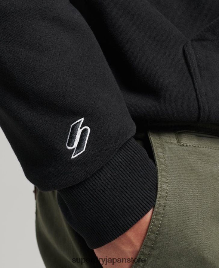 スタックロゴプリントルーズパーカー 男性 Superdry 衣類 黒 2J62PZ5084