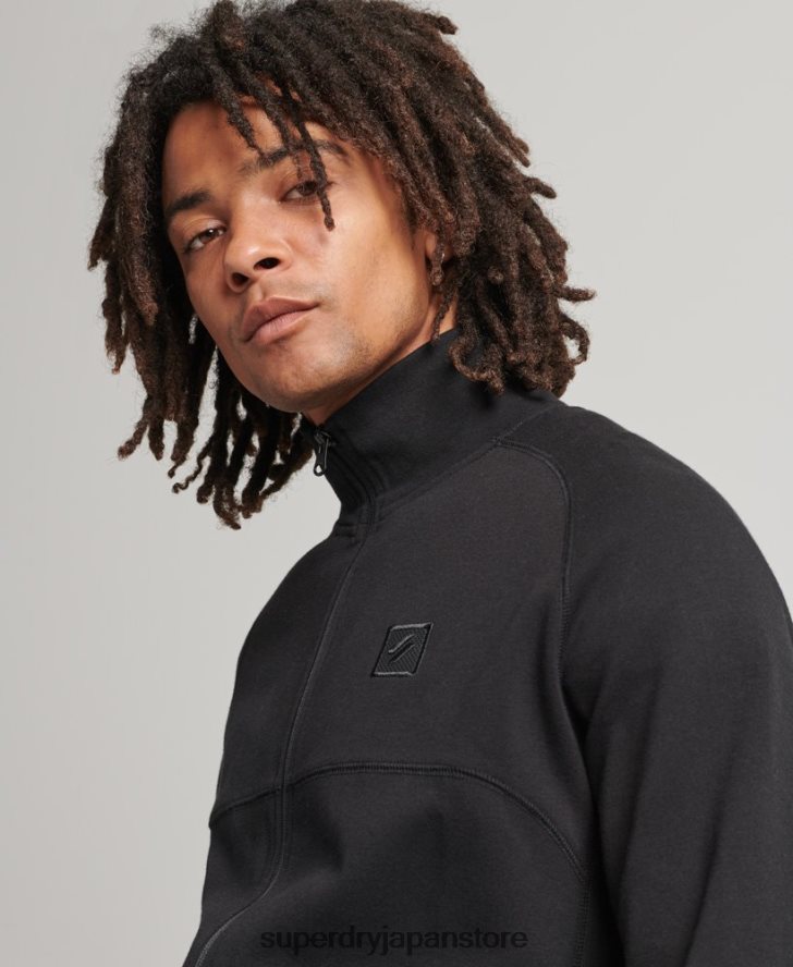 テックトラックトップ 男性 Superdry 衣類 黒 2J62PZ5087