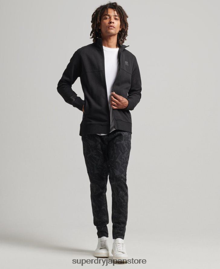 テックトラックトップ 男性 Superdry 衣類 黒 2J62PZ5087