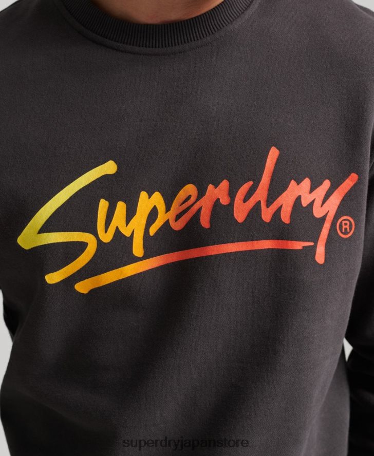ヴィンテージ ダウンタウン スクリプト クルー スウェットシャツ 男性 Superdry 衣類 茶色 2J62PZ5088