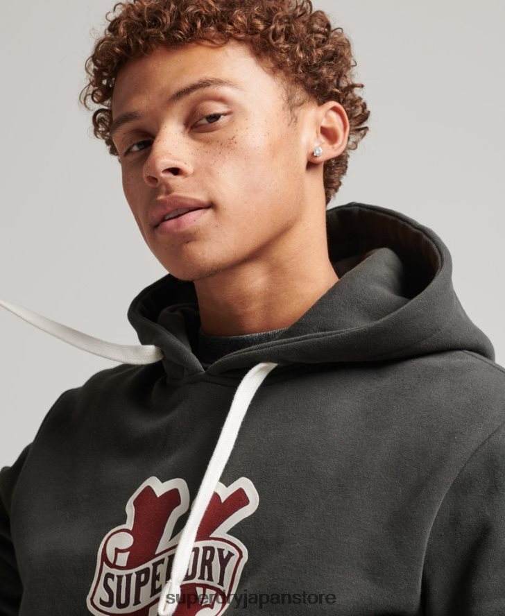 カレッジパーカー 男性 Superdry 衣類 濃い灰色 2J62PZ5089