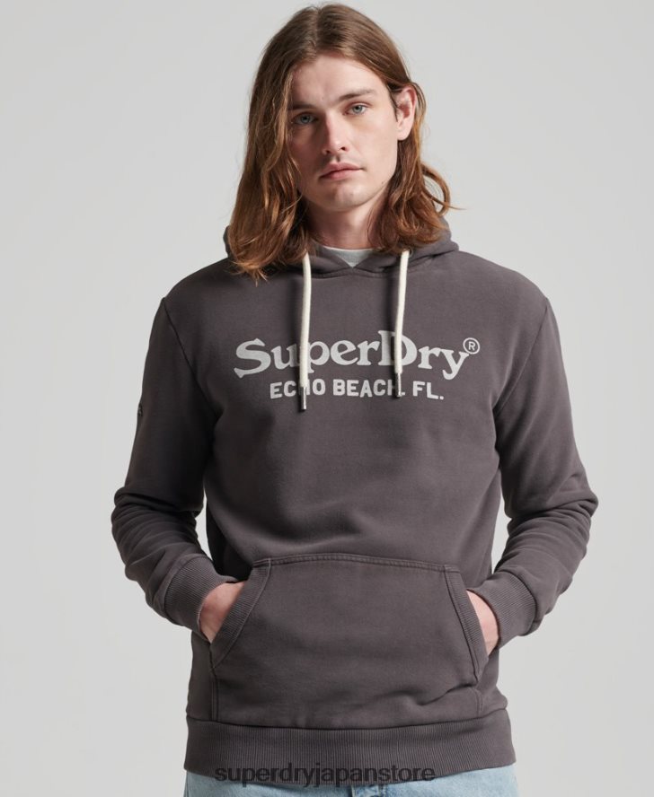 ヴィンテージ会場クラシックパーカー 男性 Superdry 衣類 濃い灰色 2J62PZ508