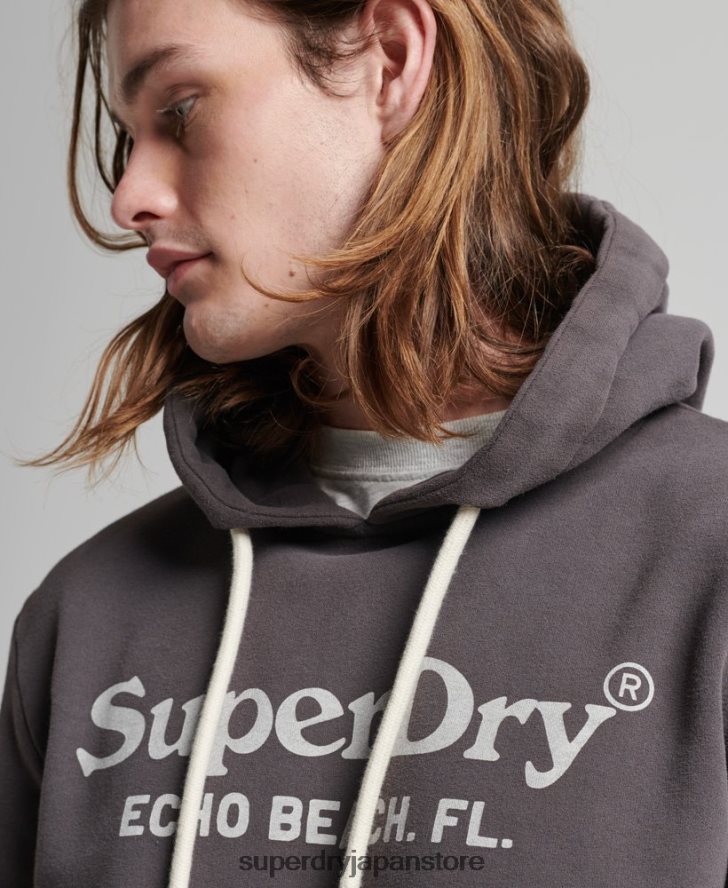 ヴィンテージ会場クラシックパーカー 男性 Superdry 衣類 濃い灰色 2J62PZ508