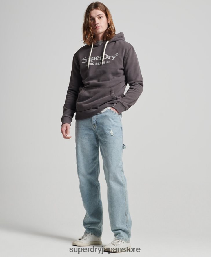 ヴィンテージ会場クラシックパーカー 男性 Superdry 衣類 濃い灰色 2J62PZ508