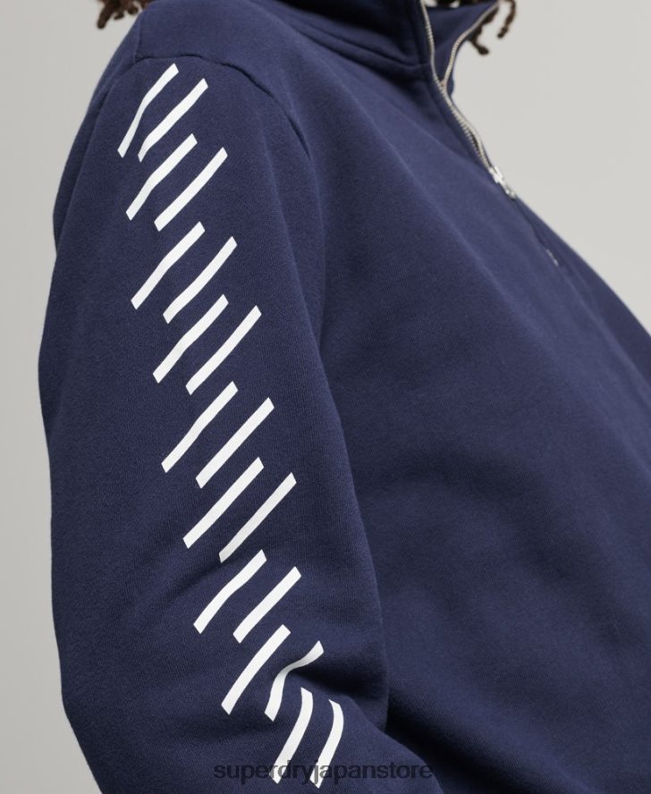 コードコアスポーツハーフジップスウェットシャツ 男性 Superdry 衣類 海軍 2J62PZ5091