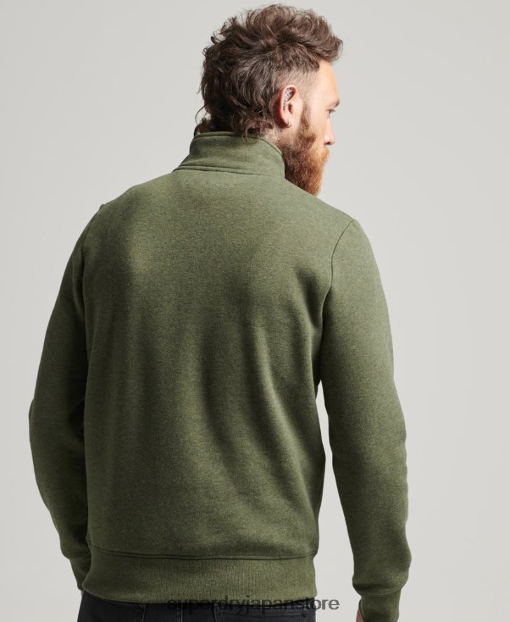 オーガニックコットン エッセンシャル ロゴ ハーフジップ スウェットシャツ 男性 Superdry 衣類 カーキ 2J62PZ5092