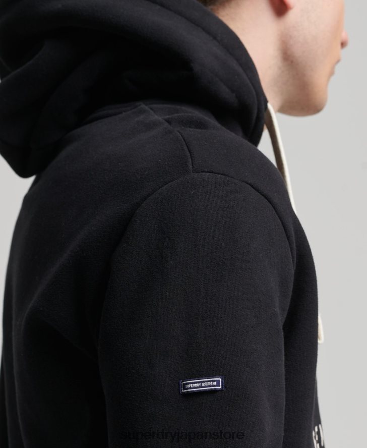 ヴィンテージロゴ ヘリテージパーカー 男性 Superdry 衣類 黒 2J62PZ5093