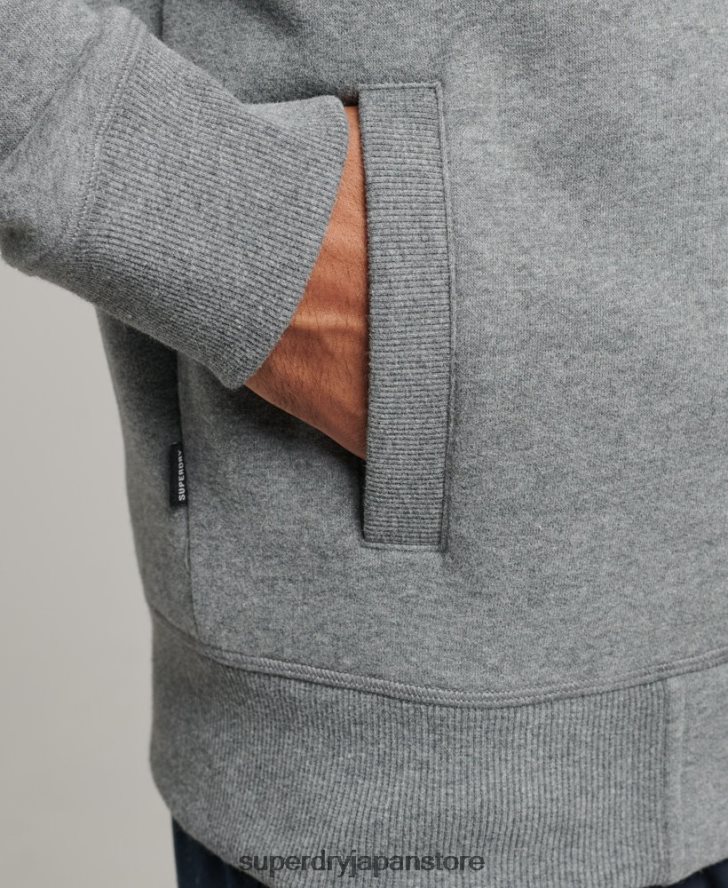 オーガニックコットン ヴィンテージロゴ ジップトラックトップ 男性 Superdry 衣類 グレー 2J62PZ5094