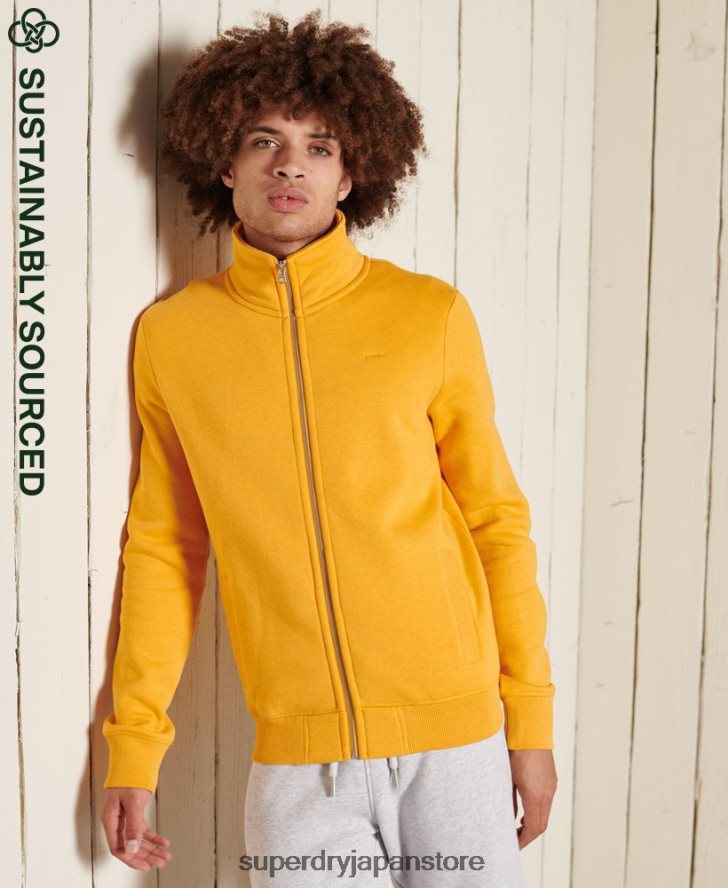 オーガニックコットン ヴィンテージロゴ ジップトラックトップ 男性 Superdry 衣類 黄色 2J62PZ5095
