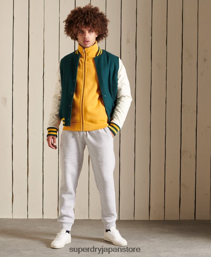 オーガニックコットン ヴィンテージロゴ ジップトラックトップ 男性 Superdry 衣類 黄色 2J62PZ5095